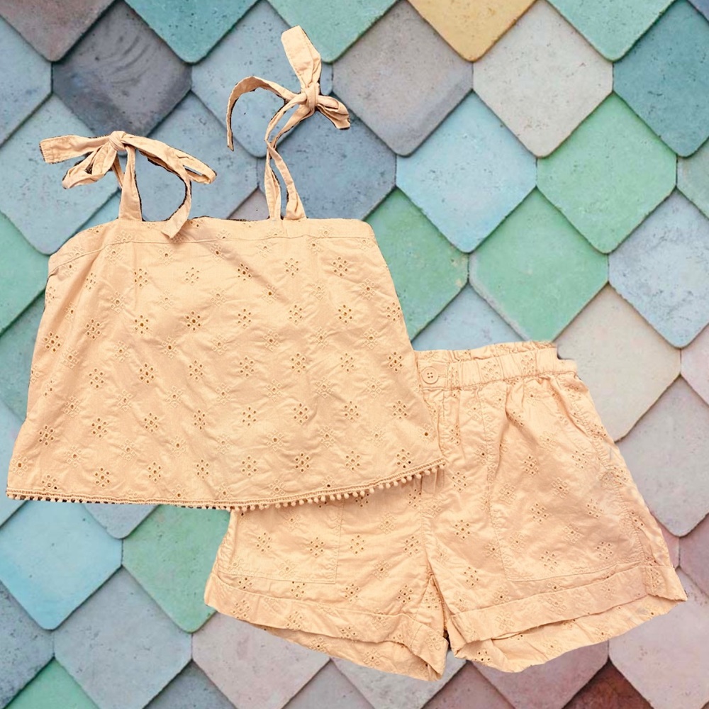 Aerie Matching Shorts & Tank Set, size XS, fully lined eyelet lace